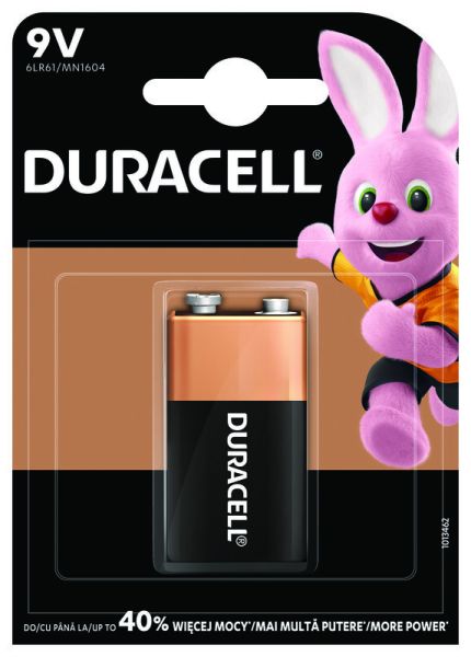 Duracell, 9V (6LR61) - 1 Batterie (Alkaline)