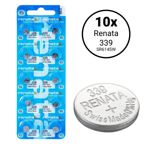 Renata 339 / SR614SW - 10 Uhrenbatterien (Swiss Made).
