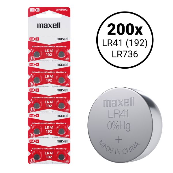 Maxell LR41 192 (LR736) - 200 Knopfbatterien