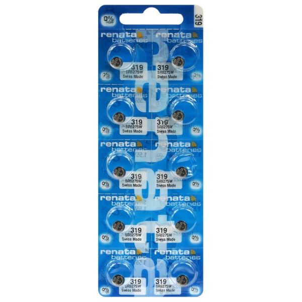 Renata 319 / SR527SW - 10 Knopfzellen Batterien (Swiss Made).