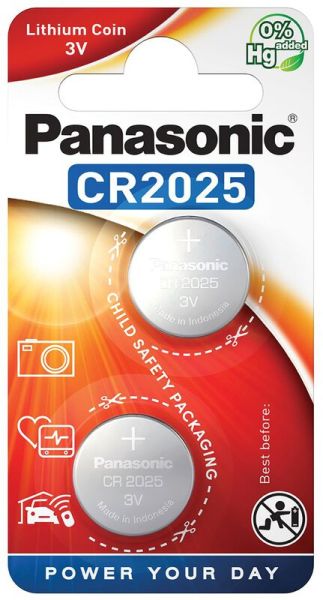 Panasonic CR2025 - 2 Knopfzellen-Batterien