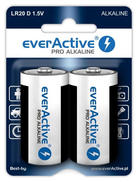 everActive Pro Alkaline, D - 2 Batterien