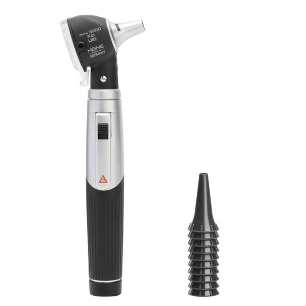 Otoskop Heine mini 3000 in schwarz (D-008.70.110) - Batterie betrieben mit LED HQ Leuchte 