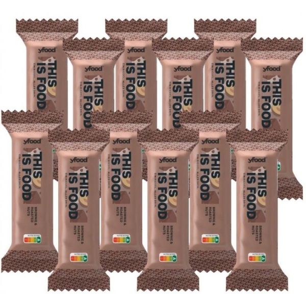 yfood High-Protein Bar 12x60g (Brownie&Roasted Nuts)