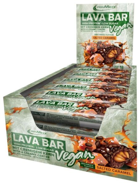 Ironmaxx Vegan Lava Bar 18x40g (Salted Caramel)