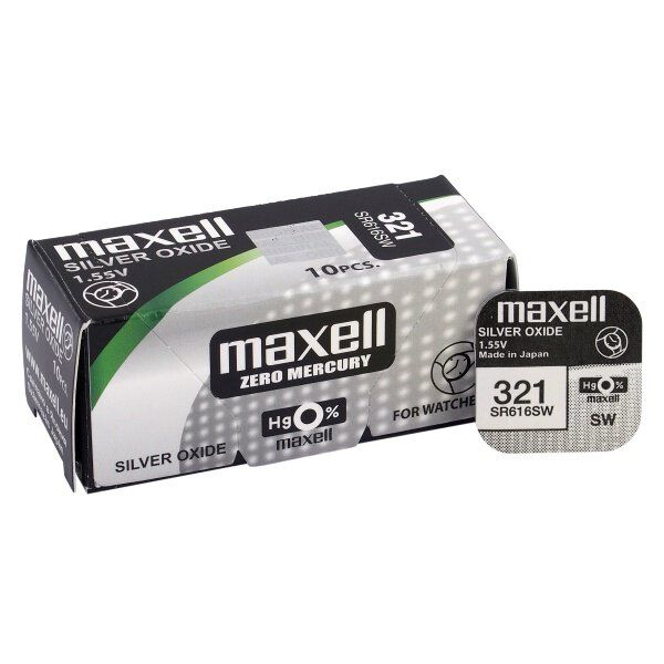 Maxell 321 / SR616SW - 10 Uhrenbatterien