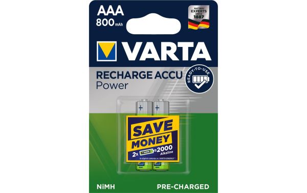 VARTA Akku AAA R2U 800mAh 2er Blister