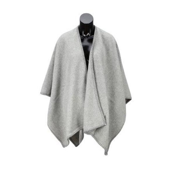 Eskimo Huttwil Poncho in silber (130 x 160 cm) - 100% Meinowolle