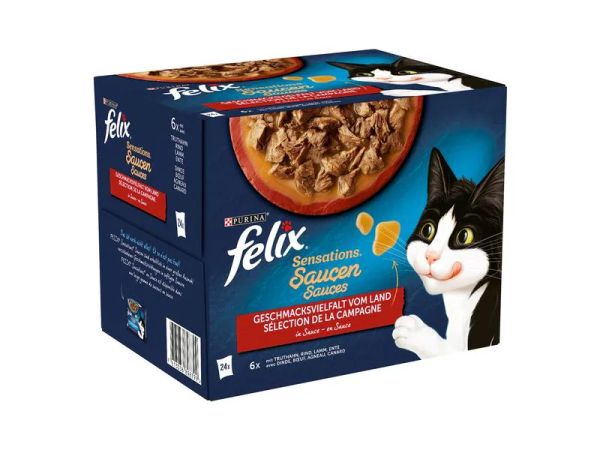 Felix Sensations Fleisch in Sauce, Adult (24x85g) - Nassfutter