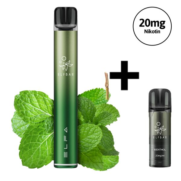 Elfbar ELFA Pro V2 Kit mit 1 Pod Menthol (20mg) - Twilight Green