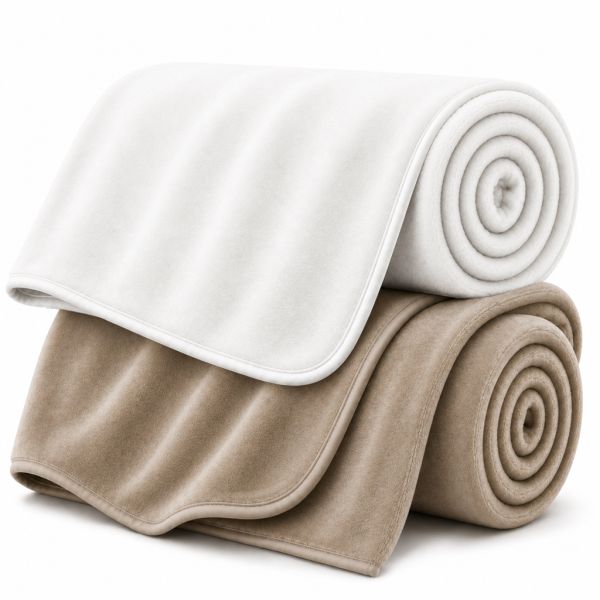 Eskimo Kuscheldecken-Set 'Cashmina Duo' - Taupe & Weiss (150x200cm)