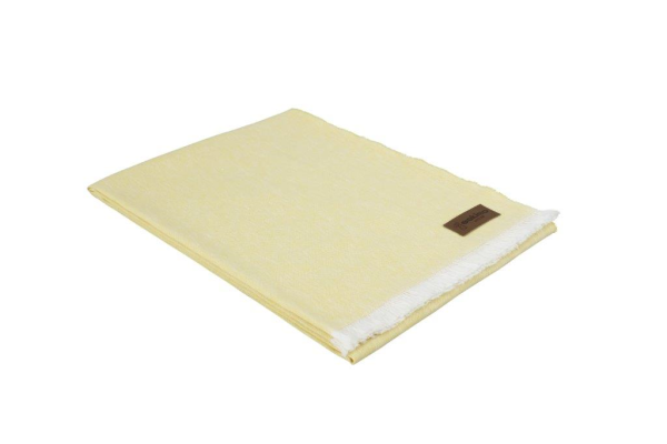 Eskimo «Pura» Plaid-Sommerdecke (130x180cm) mit Leinen - Gelb