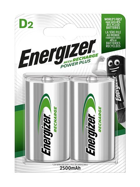 Energizer Power Plus Akku D - 2 Stück (alte Plastikverpackung)