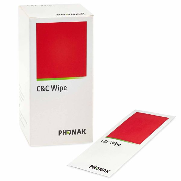 Phonak C&C Reinigungstücher für Hörgeräte - 25 Stück Hygienetücher für Hörsysteme und Ohrpassstücke