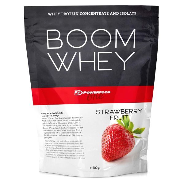 Powerfood One Boom Whey (Strawberry Fruit) - 500 Gramm Beutel