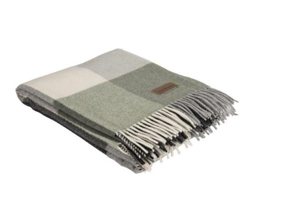 Eskimo Decke Mürren (130x180 cm) aus 100% Merino-Wolle - Grün