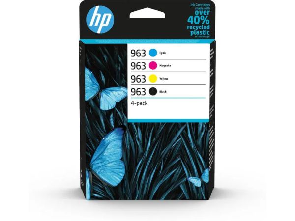 HP 963 Tintenpatrone CMYK - 4er Combopack CMYBK (Cyan/Magenta/Gelb/Schwarz) - Druckerpatrone Typ 6ZC70AE