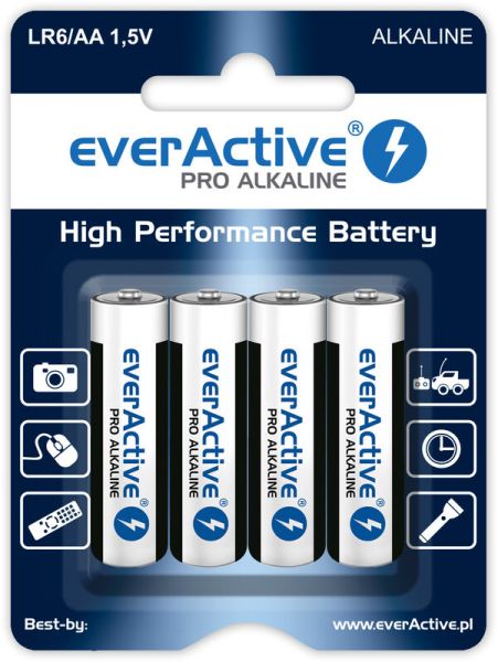 everActive Pro Alkaline, AA - 4 Batterien