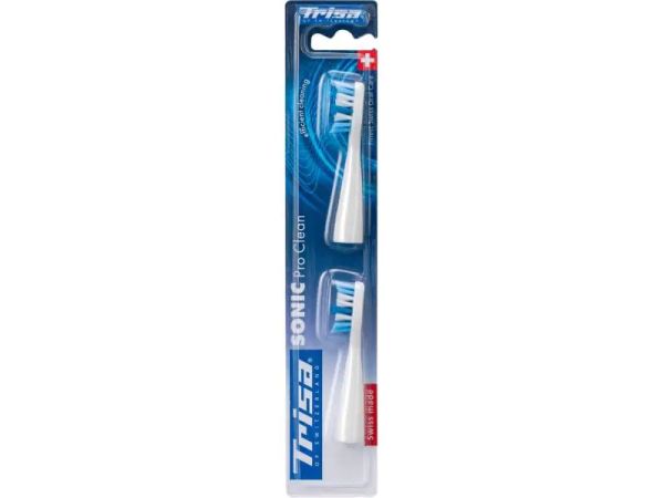 Trisa Sonic Pro Clean, Weiss - 2 Zahnbürsten-Aufsätze