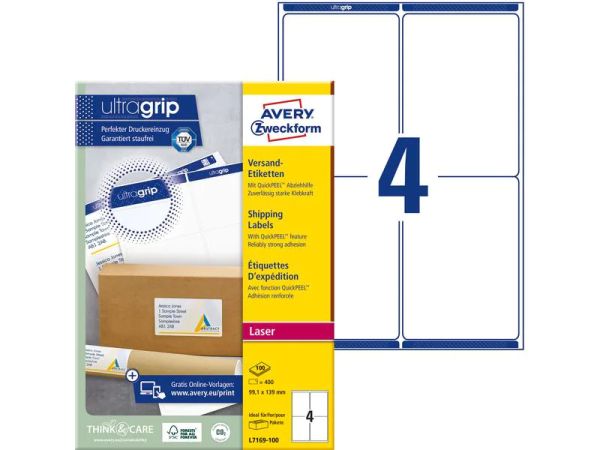 Avery Zweckform L7169-100, 99.1 x 139 mm - Versand-Etiketten
