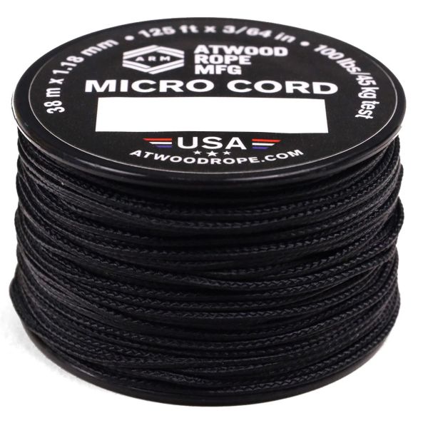 Atwood Rope MFG Micro Cord (Schwarz) - 38 m Outdoor-Schnur