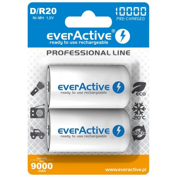 everActive D, 10000 mAh (Ni-MH) - 2 Akkus