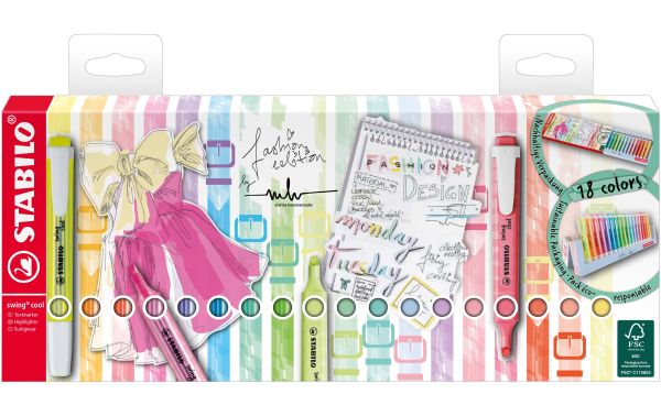 Stabilo Swing Cool Textmarker - 18 Leuchtmarker
