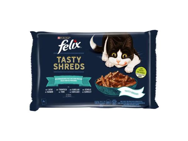 Felix Tasty Shreds Fisch, Adult (4x80g) - Nassfutter