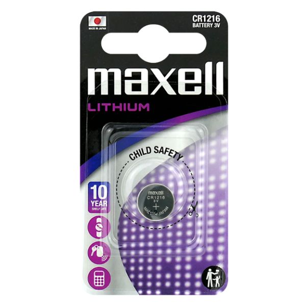 Maxell CR1216 - Lithium Knopfzellen Batterie (3 Volt, 25 mAh)