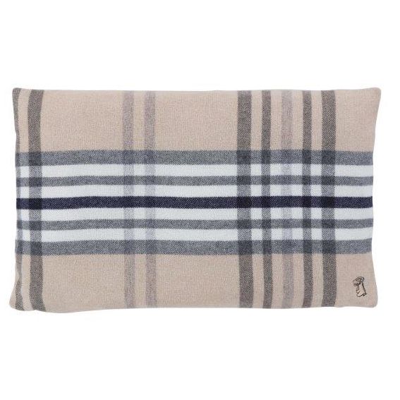 Eskimo Interlaken Kissen (40x60cm) mit Kaschmiranteil - Camel/Navyblau