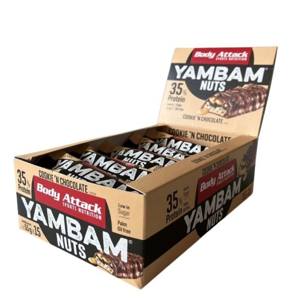 Body Attack Yambam Nuts 15x55g (Cookie and Chocolate)