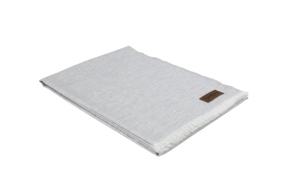 Eskimo «Pura» Plaid-Sommerdecke (130x180cm) mit Leinen - Silber