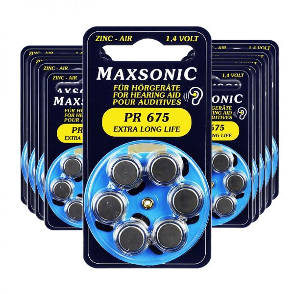 Maxsonic PR 675 H Extra Long Life Hörgerätebatterien