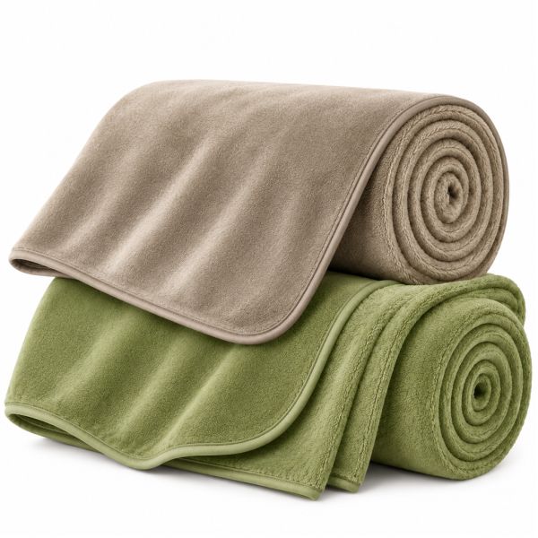 Eskimo Kuscheldecken-Set 'Cashmina Duo' - Olive & Taupe (150x200cm)