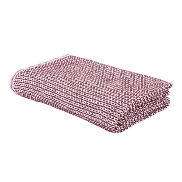 Eskimo Ascona Sommer-Decke (150x210cm) - Weiss/Bordeaux