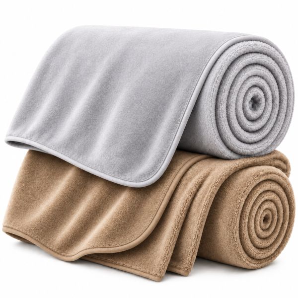 Eskimo Kuscheldecken-Set 'Cashmina Duo' - Nougat & Silber (150x200cm)