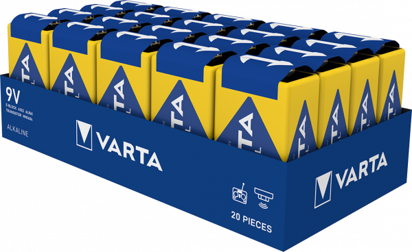 Varta Industrial Pro 9V-Batterie, 1.5V - 20 Stück (Typ 4022)