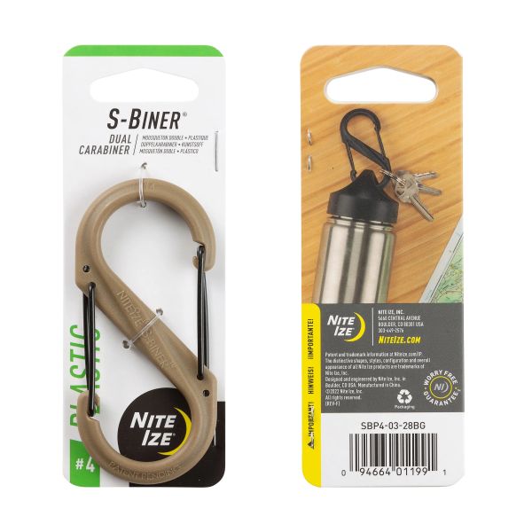 Nite Ize S-Biner #4 (Coyote) - Kunststoff-Karabiner