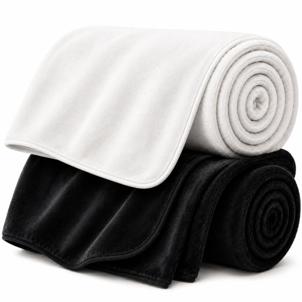 Eskimo Kuscheldecken-Set 'Cashmina Duo' - Schwarz & Weiss (150x200cm)