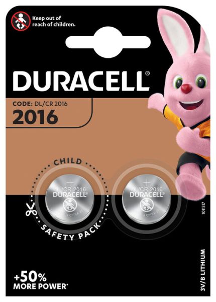 Duracell, CR2016 - 2 Knopfzellen