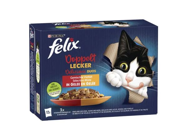 Felix Doppelt Lecker Fleisch und Fisch, Adult (12x85g) - Nassfutter