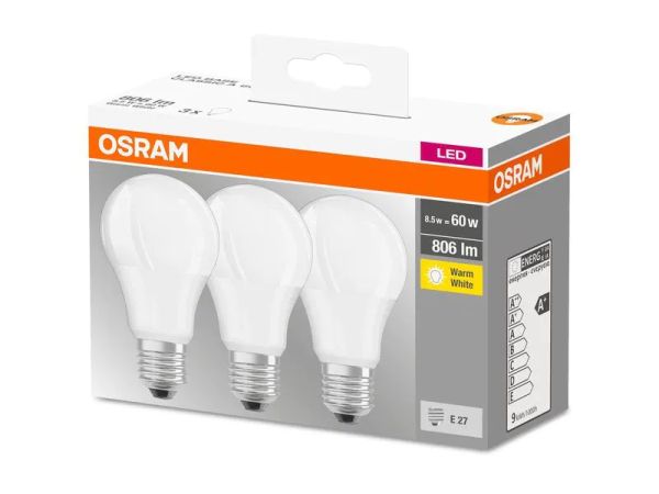 Osram 8.5 Watt (60 W), E27, 806 lm, Warm White (2700 K) - LED Lampe in klassischer Kolbenform