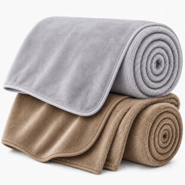 Eskimo Kuscheldecken-Set 'Cashmina Duo' - Taupe & Silber (150x200cm)