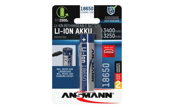 Ansmann Akku Li-Ion 18650 3500 Micro-USB