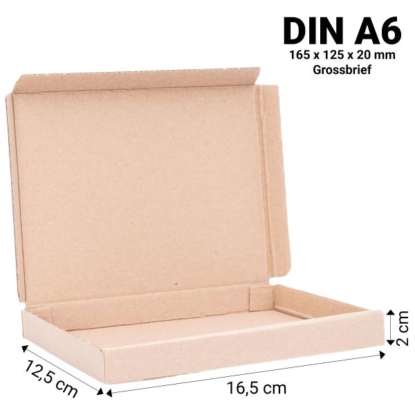 Audisana Grossbriefkarton 165×125×20 mm DIN A6 braun - 1 Stück