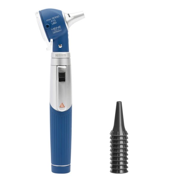 Otoskop Heine mini 3000 in blau (D-008.70.110) - Batteriebetrieben mit LED HQ Leuchte 