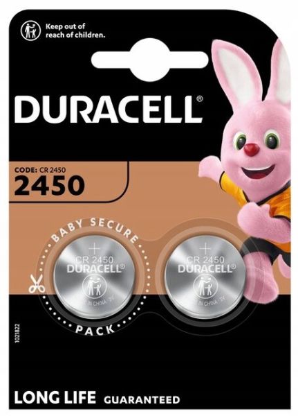 Duracell CR2450 - 2 Knopfzellen Batterien (3 Volt Lithium)