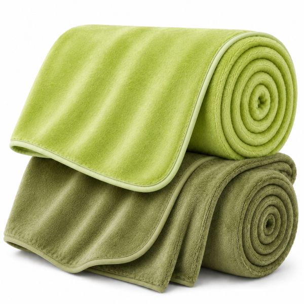 Eskimo Kuscheldecken-Set 'Cashmina Duo' - Olive & Granny (150x200cm)