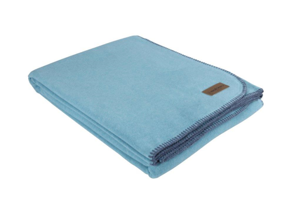 Eskimo Edelvelours Decke Acqua 150x200cm - Einfarbig (Blau)