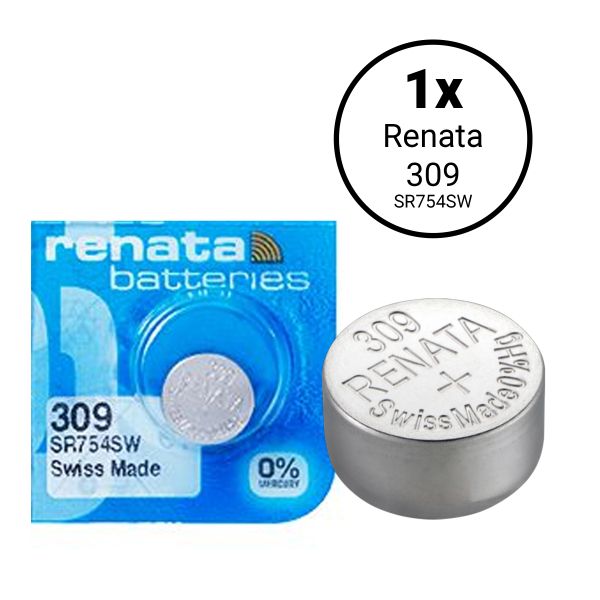 Renata 309 / SR754SW - Knopfzellen-Uhrenbatterie (Swiss Made).